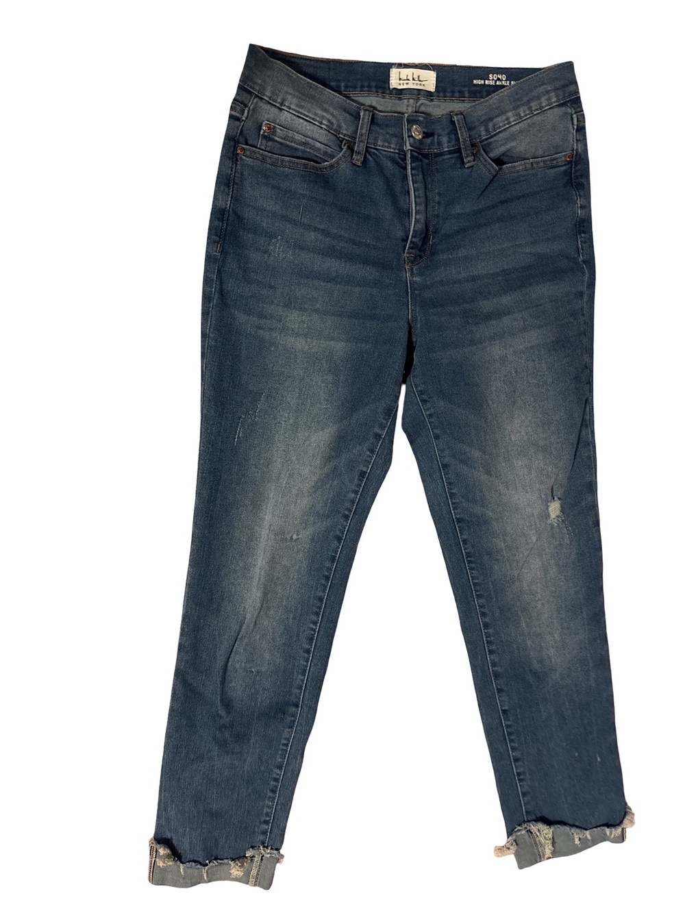 Nicole Miller Cropped Ankle Jeans in Dark Blue Wash